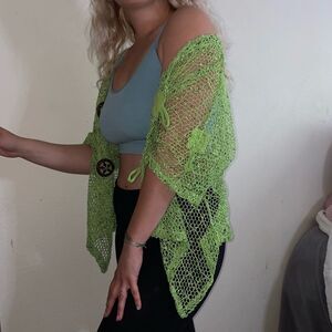 SOLD??? Green Fairy Core Beach Netted Swim Coverup🍓